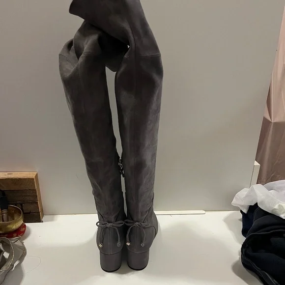 Dark Gray Tory Burch Over the Knee Boots 9.5 - Picture 3 of 5